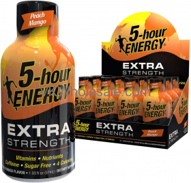 5 Hour Energy Extra Strength Peach Mango 12 Bottles