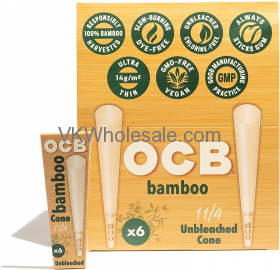 OCB Bamboo Pre-Rolled Cones 1 1/4 Size 32PK