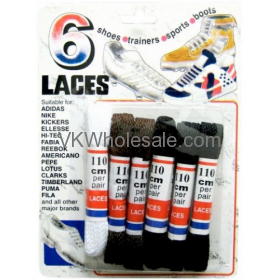 6 Pairs - SHOE Laces Assorted Colors
