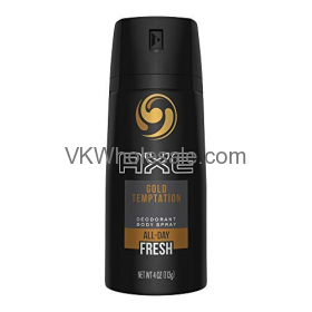 Axe Deodorant Body Spray, GOLD Temptation, 150 ml 6 PK