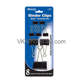 ASSORTED Size Black Binder Clip (8/Pack)