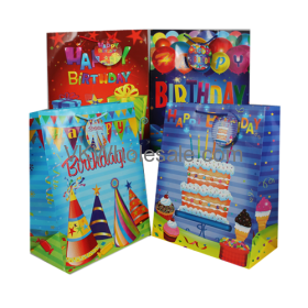Happy Birthday Gift BAGS Gloss Large 12 PC