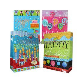 Happy Birthday Gift BAGS Gloss Finish Large 12 PC