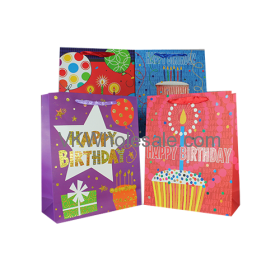 Happy Birthday Gift BAGS Glitter Large 12 PC