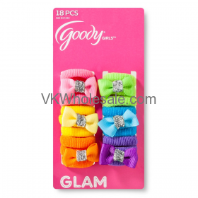 Goody Glam Girls HAIR BOWs Ponytail Holder Assorted Colors 18 CT