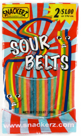 Sour Sour BELTs 1.75oz 2 for $1 Candy - Snackerz