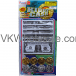 60PC KIDDY CASH-PLAYING MONEY IN BLISTER CARD Wholesale