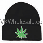 Green Leaf Embroidered Winter Skull Hats Wholesale