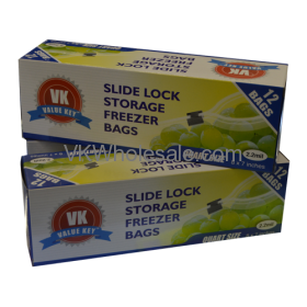Slide Lock Storage Freezer Bags Quart Size Wholesale