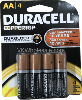 Wholesale Duracell® CopperTop AA-4 Pack Alkaline Batteries Wholesale