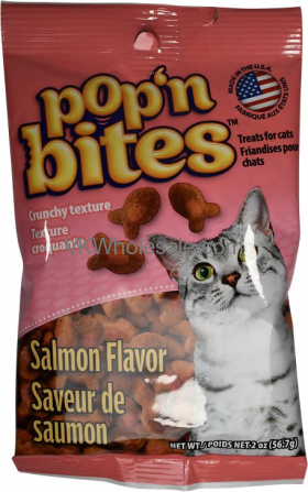 Pop'n Bites Salmon Flavor Cat Treats bag Wholesale