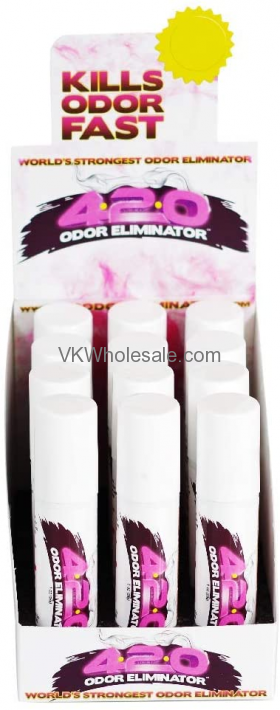 420 Odor Eliminator Spray 12CT Display Pink Wholesale